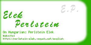 elek perlstein business card